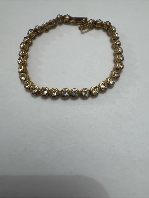 Avon Vintage Gold Crystal Tennis Bracelet - Women Jewelry - Image 3