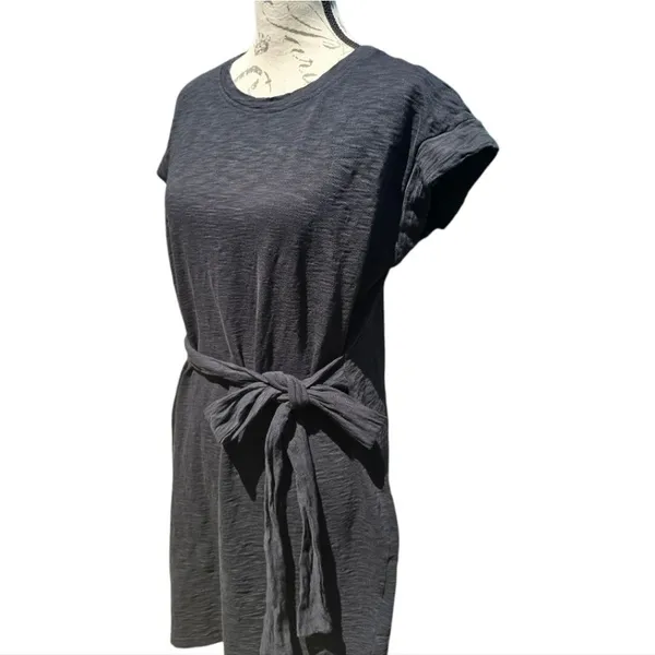 J. Crew Factory Knit tie-waist mini‎ dress Black Size Medium - Image 4