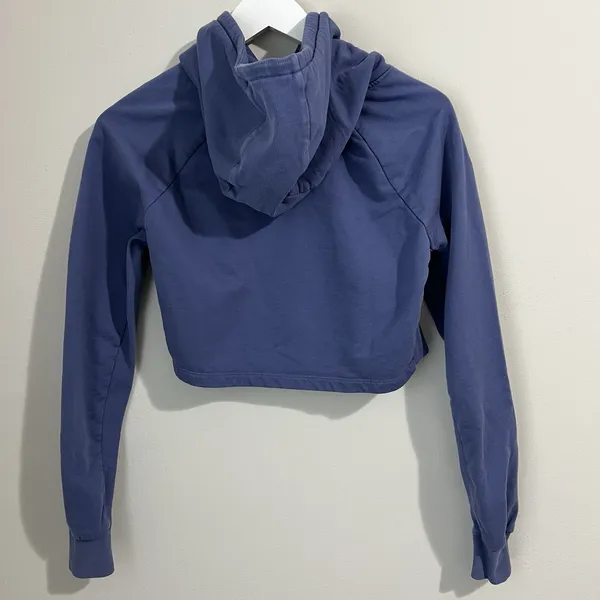 Gymshark Hoodie Women's Small Training Cropped Blue Purple‎ Pullover Gym Workout - Image 5