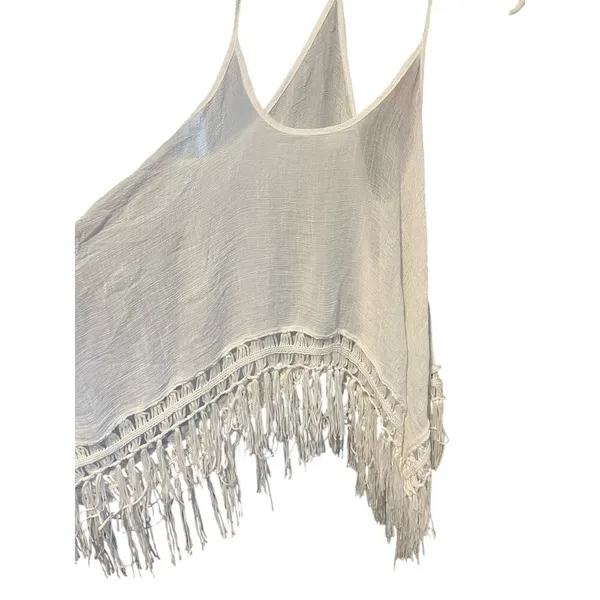 Unbranded Sheer Beach CoverUp Tassel Top sz Large - Image 6