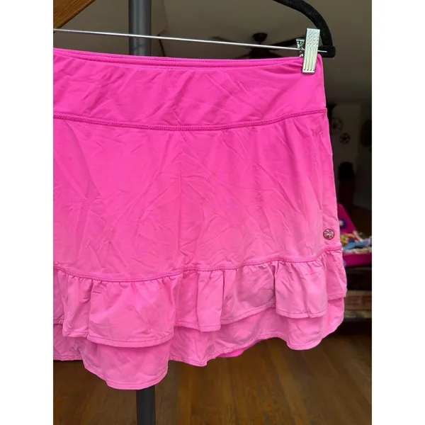 Lilly Pulitzer Luxletic skort ruffled design small logo pink women's L - Image 3