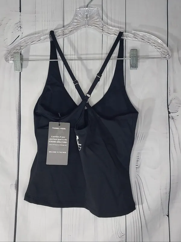 Gym Vixen Black Logo Strappy Fitness Activewear Workout Gym Crop Tank Top NWT - Image 4