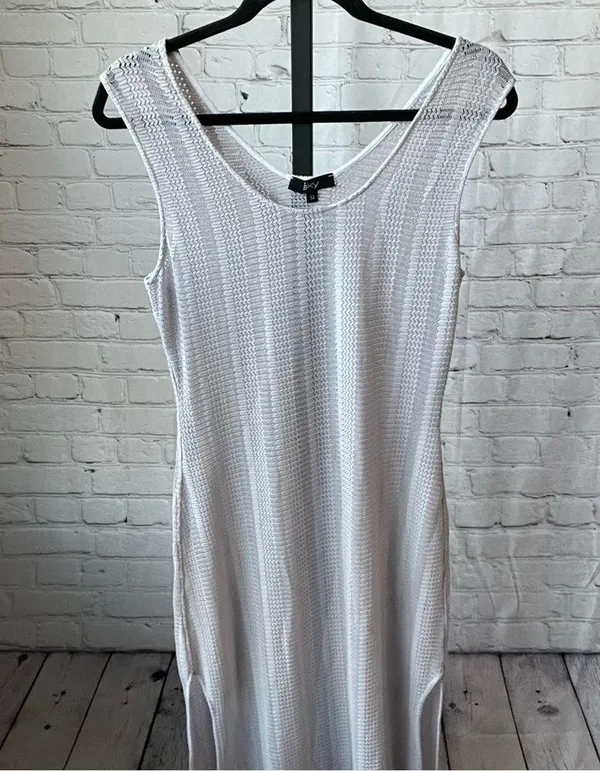 Sky Light Gray Maxi Sheer Swim Cover Up Size Small - Image 2