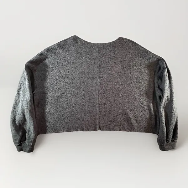 Project Social T Snow Worries Sherpa Fleece‎ Cropped Pullover Gray Large USA - Image 2