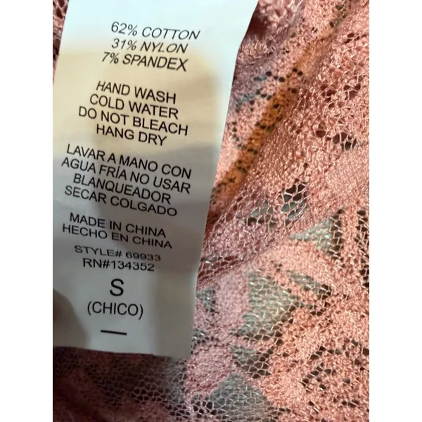Coquette Dusty Rose Floral Lace Romantic Off Shoulder Bodysuit Sheer Y2K Small - Image 9