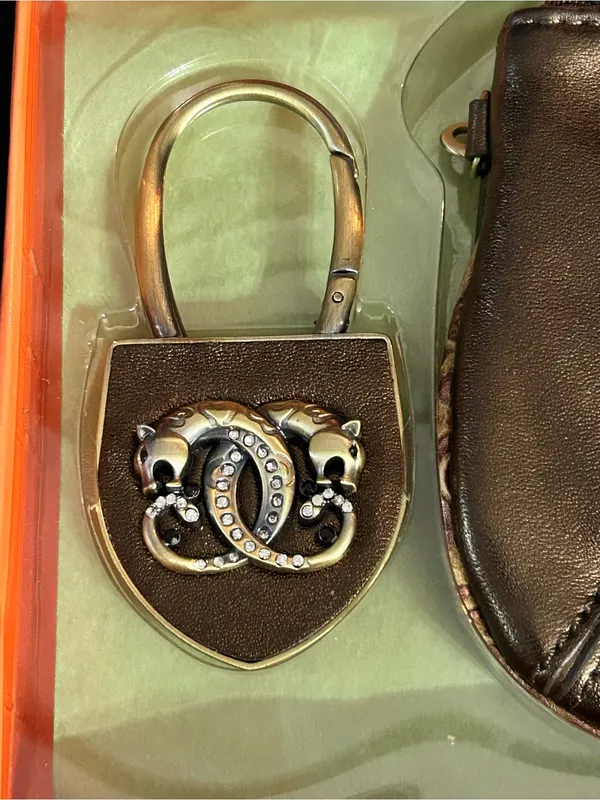 Sharif Original 1827 Metallic Bronze Zip Wristlet Clutch & Keychain NWT - Image 5