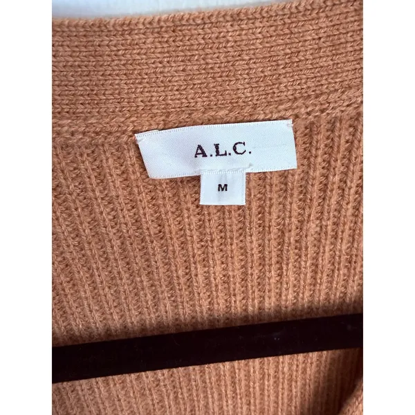 ALC Frank Peters Boxy Fit Merino Wool Rib-Knit Cardigan size medium - Image 2