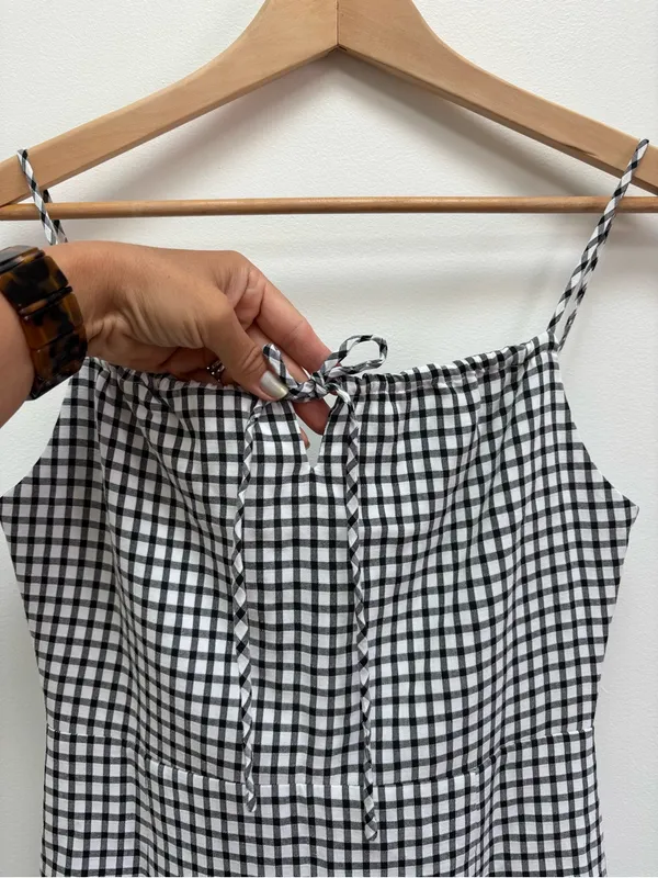 J.ING Gingham Sleeveless Fitted Mini Dress S - Image 4
