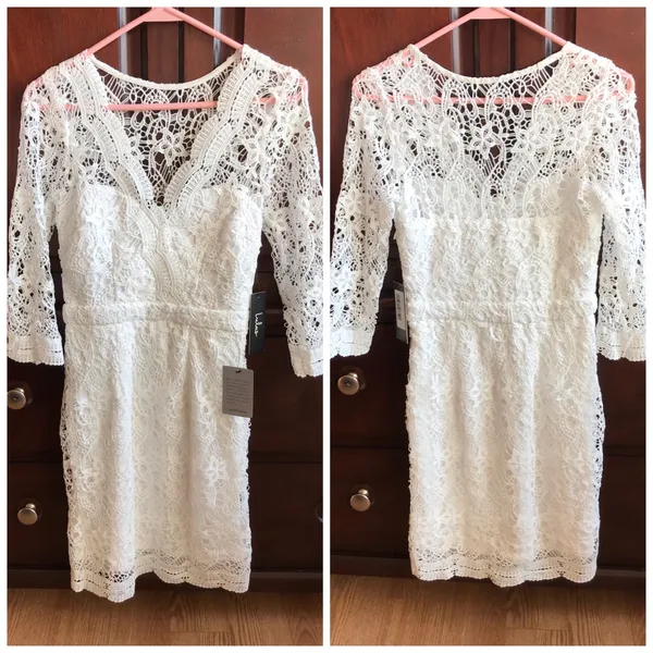 Lulus White Lace Cocktail Dress XS New Tags - Image 4