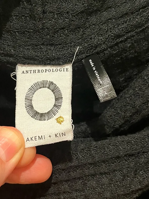 Anthropologie Black Ribbed Turtleneck Pullover gently worn - Image 3