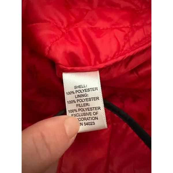 Banana Republic Red Quilted Jacket Womens S Preppy‎ Equestrian Old Money - Image 9