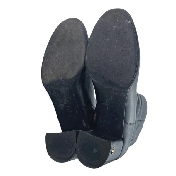Tory Burch Brooke Womens Black Leather Block Heel Round Toe Zip Ankle Boots 8.5M - Image 4
