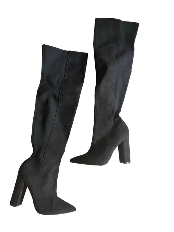 EXPRESS Pull On Black Knee High Stretch Boots Size 8 NEW NWT - Image 8