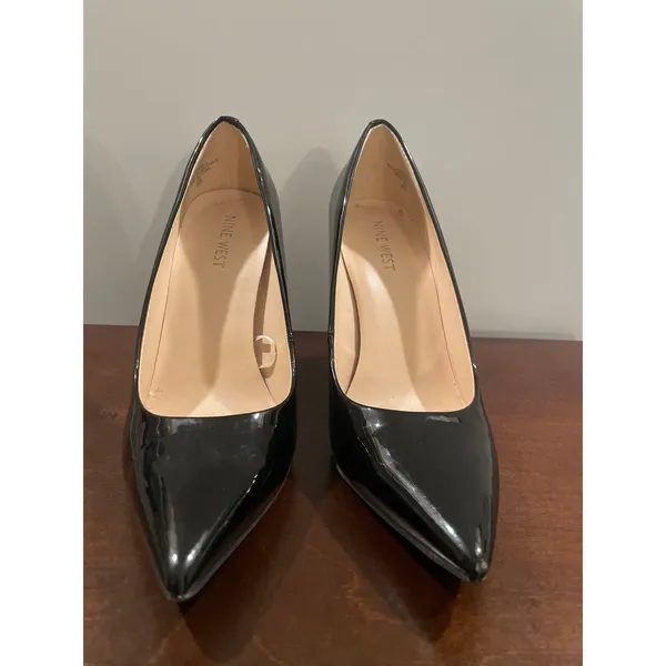 Nine West Black Patent Leather High Heel Shoes Size 8.5 - Image 3