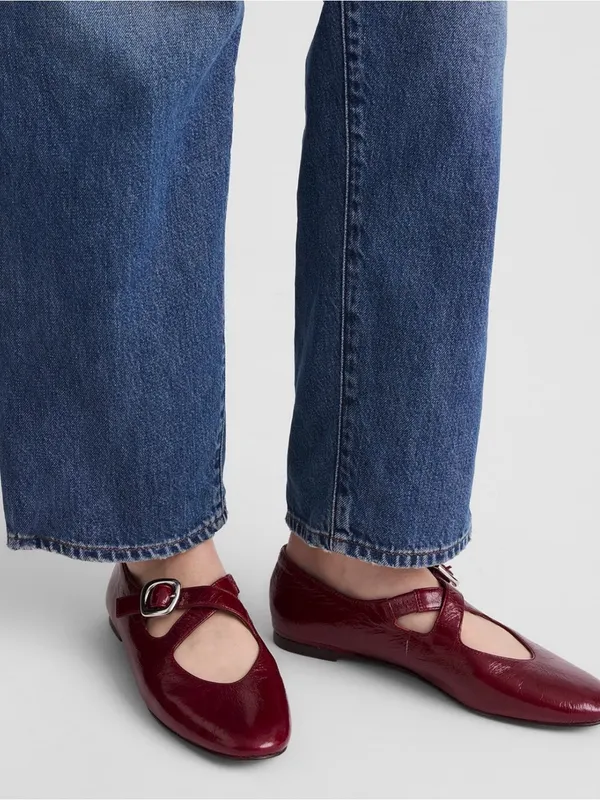 Madewell The Remy Criss Cross Mary Jane Flats in Wine Red- 8.5 - Image 2