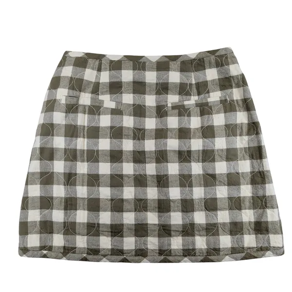Madewell‎ Quilted Flannel Mini Skirt Gingham Checkered Side Button NH136 Size 4 - Image 2