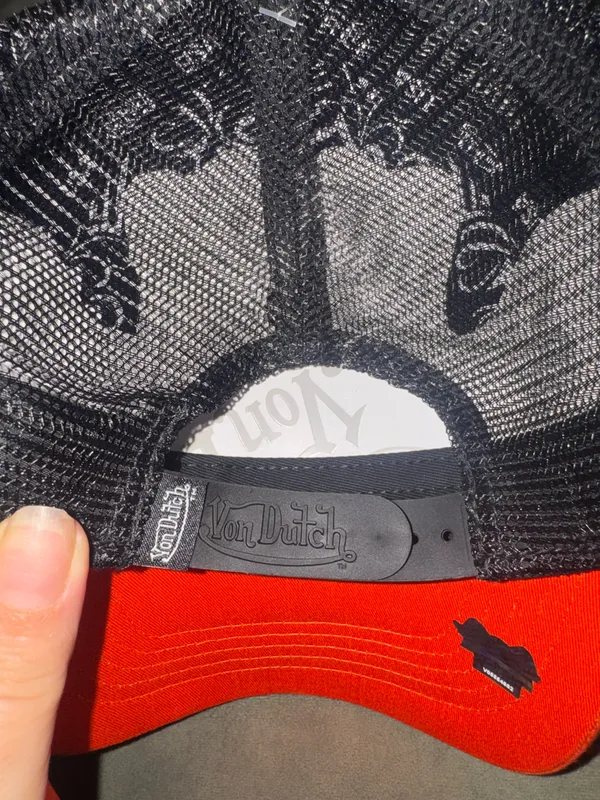 Von Dutch Orange Cow Print Mens Trucker Hat one size - Image 4