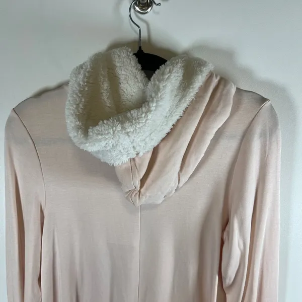 Lemon Vanilla Cream Sherpa Lined Zip Up Hoodie Jacket NWT‎ LL-0012 Pink Large - Image 12