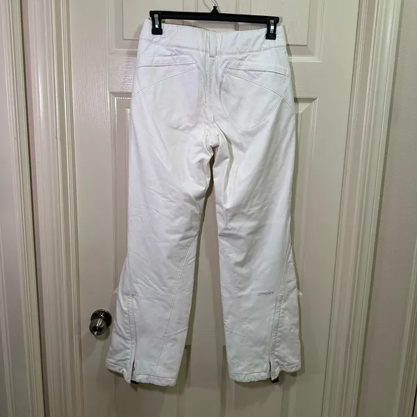 Spyder Women’s Snow Ski Pants Size 8 White Thinsulate Adjustable Insulated Board - Image 6