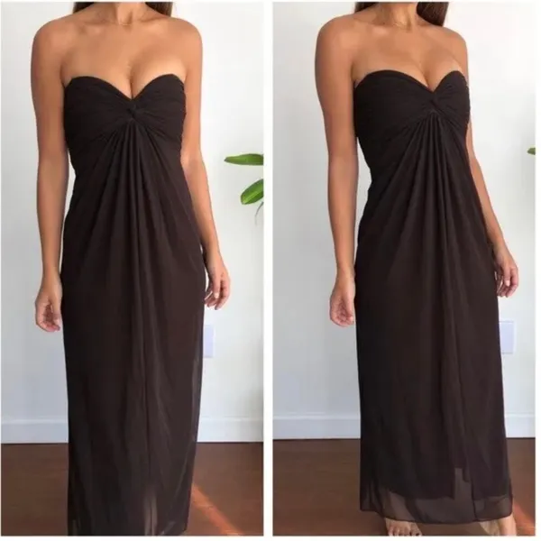 Tadashi Black Strapless Dress - Image 2