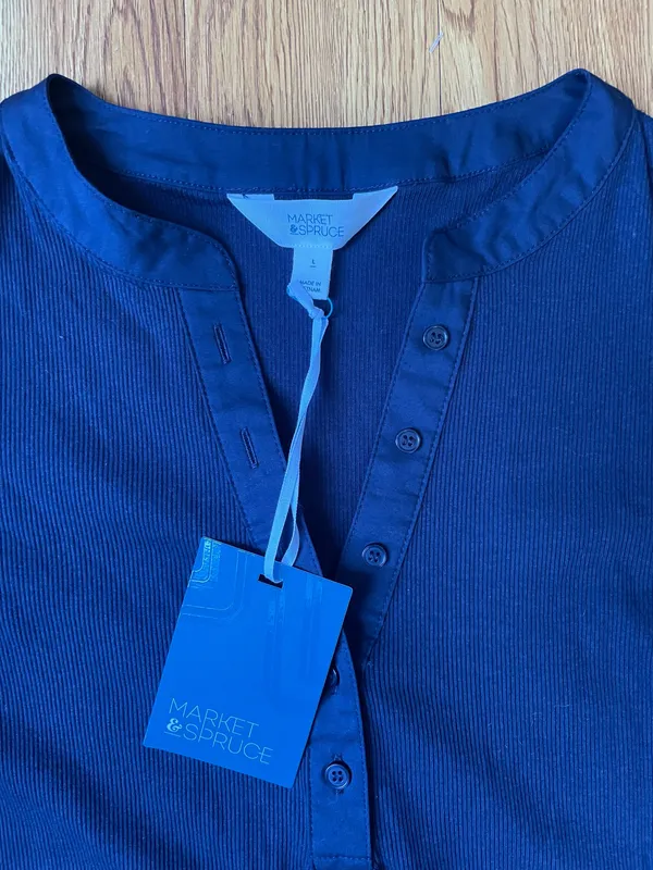 Market & spruce media poplin knit Henley top - Image 7