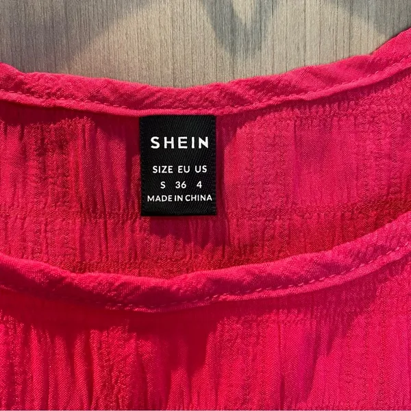 Hot Pink Ruffle Sleeve Top Blouse Flirty Feminine Small - Image 4