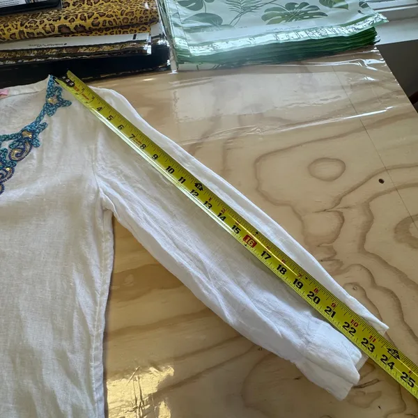 Lilly Pulitzer Amelia Island Tunic White Embroidered Beaded Sequin Small Boho‎ - Image 15