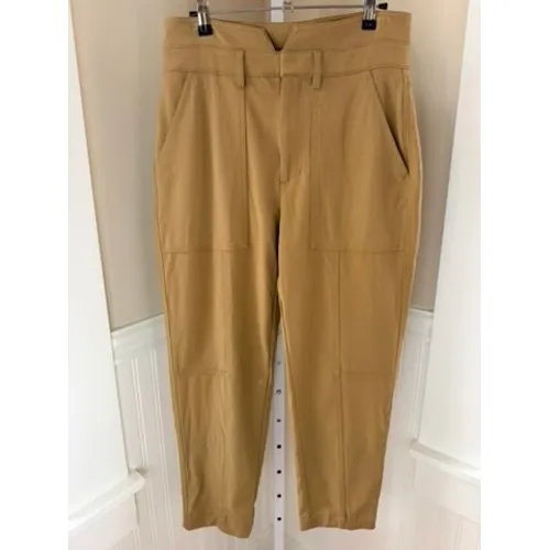 Banana Republic Notched Waist Utility Tapered Pants Camel Tan Size 8 - Image 12