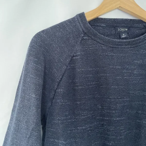 J.Crew navy blue‎ knit crewnweck sweater women's size S cotton warm top - Image 2