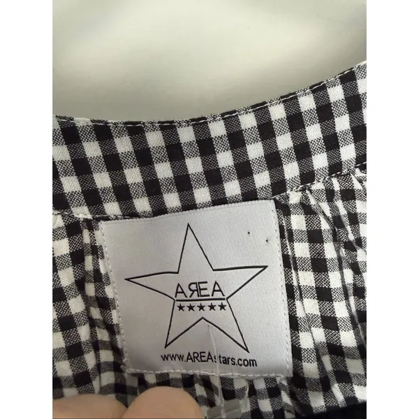 Area Stars Women’s Small Whimsigoth Black White Gingham Prairie Dress Cottagecor - Image 2