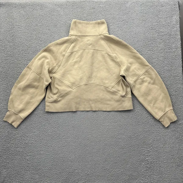 Lululemon Scuba Oversized Funnel Neck Half Zip Sweatshirt Trench Tan Women's M/L - Image 3