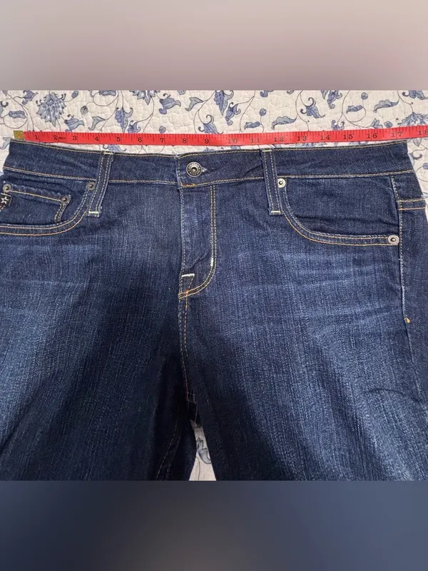 Big Star 1974 Remy Boot Cut Jeans Low Rise Fit Women's 32L Blue Dark Wash rodeo - Image 9