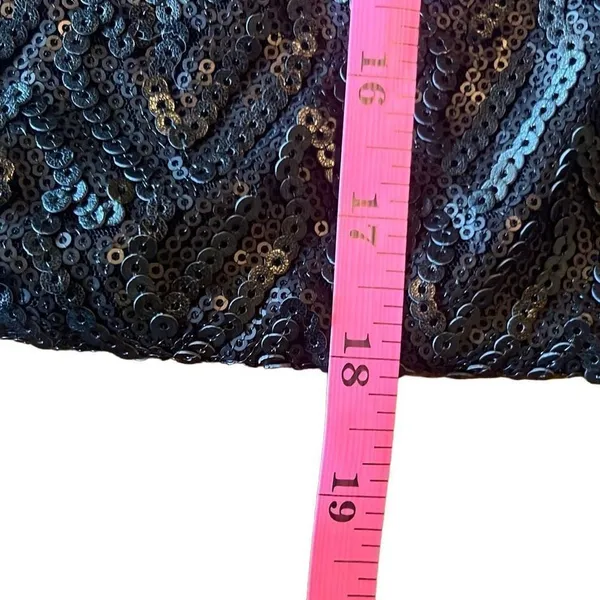 Cato‎ Black Sequin Zigzag Mini Skirt 10 Stretch Party Cocktail Date Night Sexy - Image 7