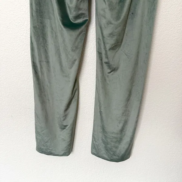 [Aerie] Green Royal Palm Dreamy Velour Low Rise Wide Leg Sweatpants Sz Medium M - Image 9