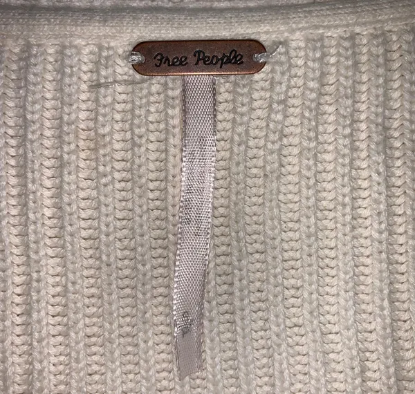 Free People V Neck beige cotton blend womens sweater size S - Image 11