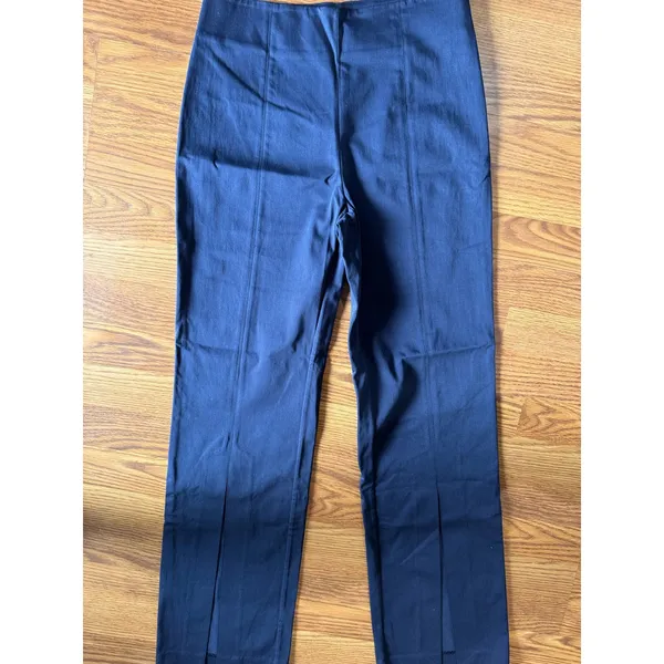 Jonathan Simkhai Midnight Black Front Slit Tailored Pants Small 6 Blue - Image 12
