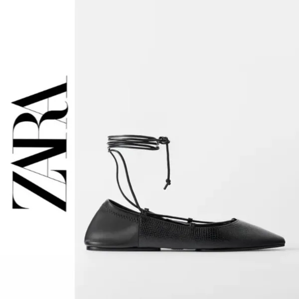 Nwt Zara Animal Print Tied Ballet Flats - Image 5