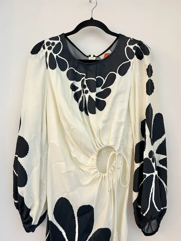 Farm Rio Black Palermo Cut Out Maxi Dress Vacation Tropical Resort Wear Size M - Image 5