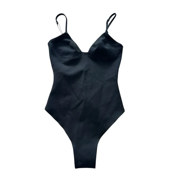 Skims Cotton Shapewear Thong Bodysuit XXS Eclipse NWT sold out - Image 7