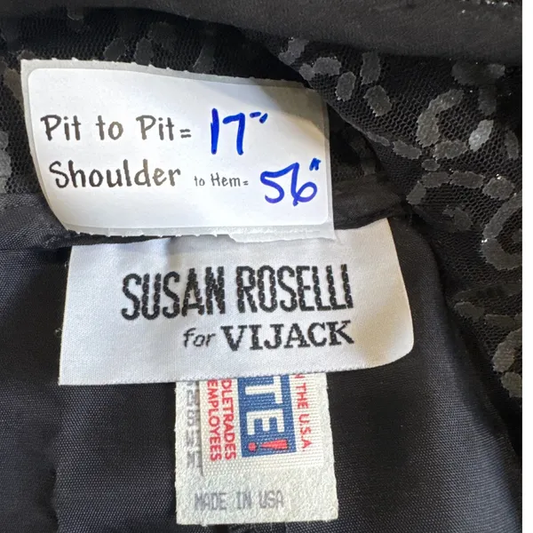 Susan Roselli Maxi Dress Size 6 Black Sleeveless Evening‎ Party Gown - Image 3