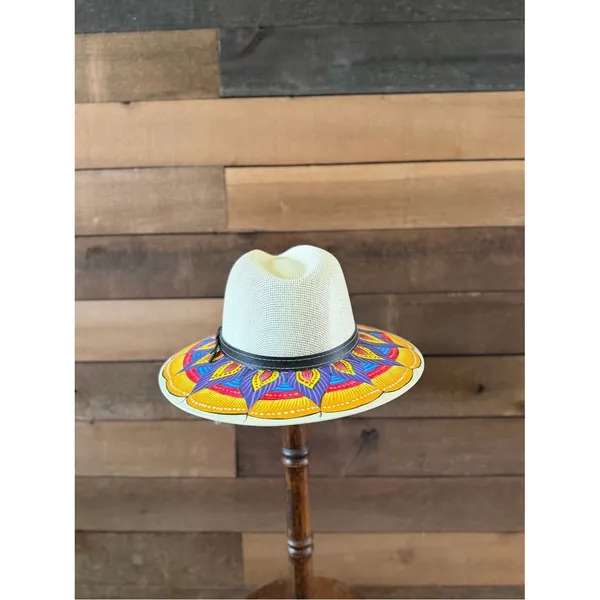 Hand Painted Floral Fedora Hat Colorful Boho Festival Statement Hat - Image 9