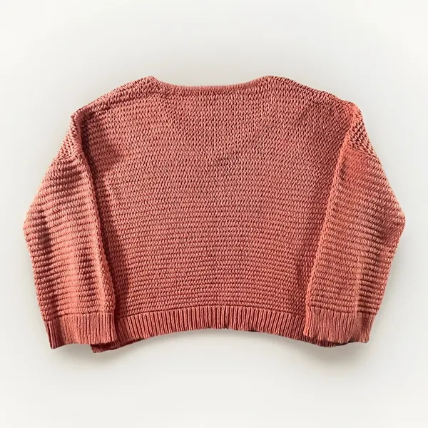Madewell Open Stitch Cotton Blend Cropped Sweater Rust‎ Orange Size Large - Image 2