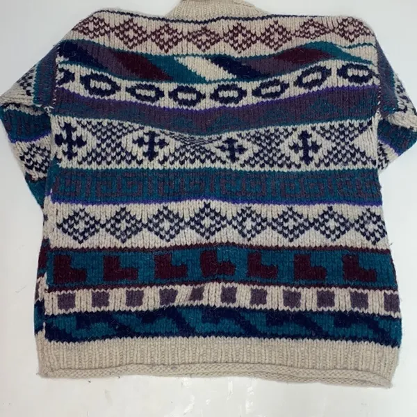 Vtg 100% Wool Rey Wear‎ Bulky Sweater Medium (L) - Image 7