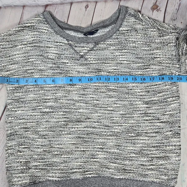 American Eagle Outfitters‎ Gray Speckled Knit Metallic Crewneck Sweater Size SP - Image 7