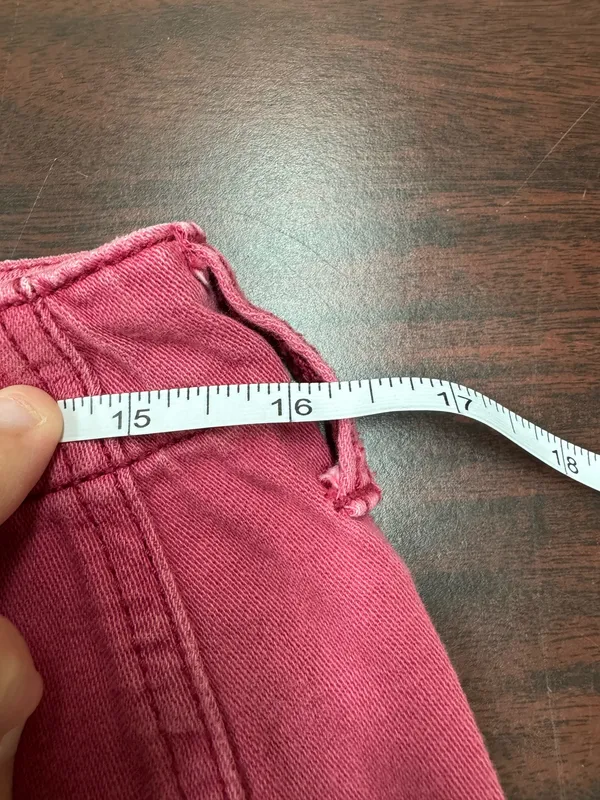 American Eagle Red-Pink Colored Button Fly Shorts Size 6 - Image 6