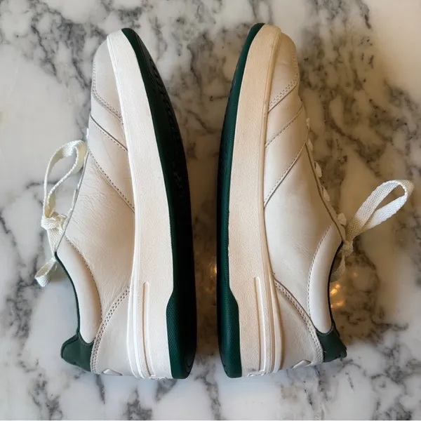 EUC KEDS X STAUD The Court Sneakers Cream and Green Women's Sz 7.5 Sold Out - Image 7