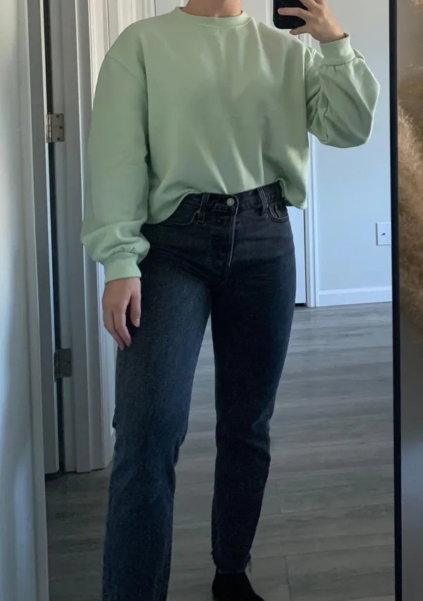 Universal Thread Crop Green Crewneck Sweatshirt  - Image 2