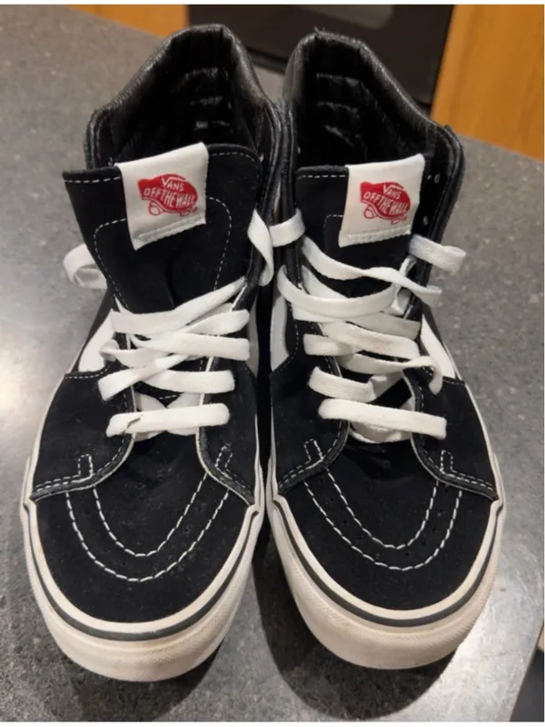 VANS Sk8-Hi High Top Sneakers Womens 8 Black White Skate Streetwear - Image 7
