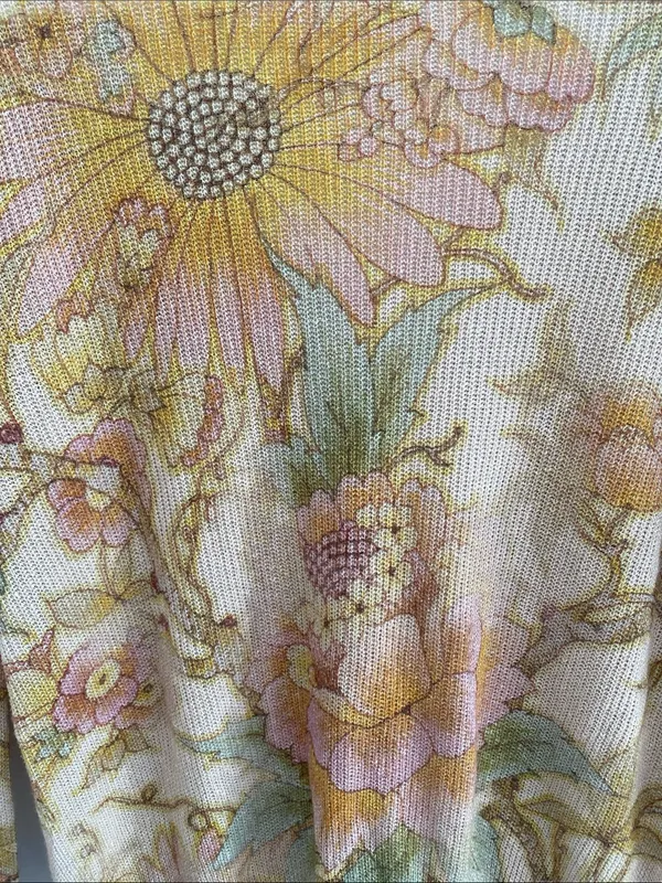 Anthropologie The Dreamer Floral Print Linen-Blend V-Neck Sweater Lightweight S - Image 6