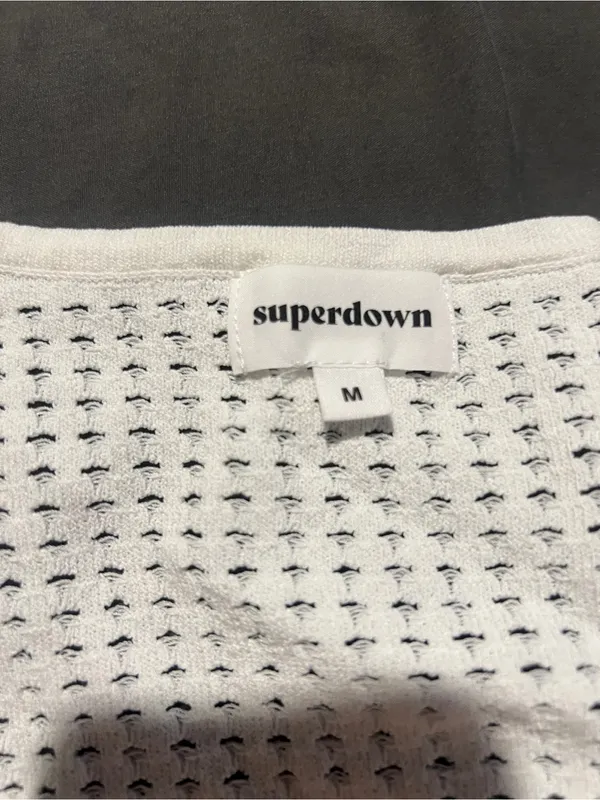 Superdown Talulah White swimsuit Cover up Knit Mini size M - Image 7